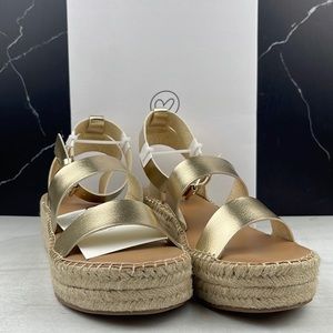 The Drop Listilla Espadrille Wedge Sandal Gold sz 6.5